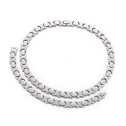 Нержавеющая Сталь Цвет 304 наборы браслетов и ожерелий из нержавеющей стали в форме сердца для женщин, цвет нержавеющей стали, Ожерелье: 465 mm