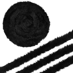 Черный 10m искусственные норковые ленты для волос, аксессуары для одежды, чёрные, 5/8 дюйм (15 мм), около 10.94 ярдов (10 м) / комплект