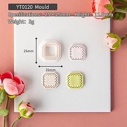 Square Plastic Molds, Clay Cutters, Clay Modeling Tools, for Earring Making, Square, 2.5x2.5x1.15cm