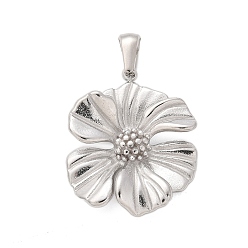Нержавеющая Сталь Цвет 304 подвески из нержавеющей стали, цветочный шарм, анти-тускнение, цвет нержавеющей стали, 28x24.5x8 мм, отверстие : 2.5x6.5 мм