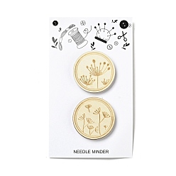 Цветок Деревянная магнитная игла, магнитный держатель ловушки, плоско-круглые, для принадлежностей для вышивки крестом, Одуванчик шаблон, 100x60x8 мм, 2 шт / пакет