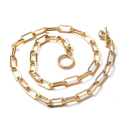 Золотой Ионное покрытие (ip) 304 цепочки из нержавеющей стали со скрепками, с Переключить застежками, золотые, 17.99 дюйм (45.7 см)