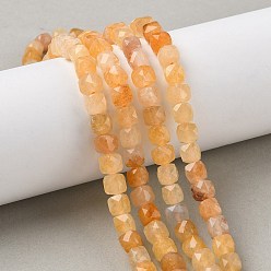 Топаз Нефрит Природный Топаз нефрита бисер нитей, граненые, кубические, 6.5~7.5x6.5~7.5x6.5~7.5 мм, отверстие : 0.9~1 мм, около 60~61 шт / нитка, 15.74~16.53'' (40~42 см)