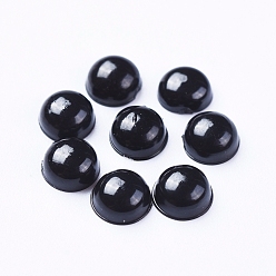 Черный Пластиковые глаза куклы, ремесленные глаза, для поделок, вязаные игрушки и чучела животных, полукруглый, чёрные, 4x2 мм