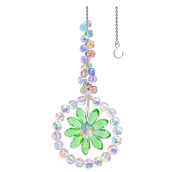 Бледно-Зеленый Стеклянные ловцы солнца, подвесные украшения в форме цветка, создатель радуги, для украшения сада и дома, бледно-зеленый, 420 мм