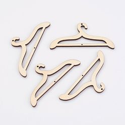 Античный Белый Неокрашенный деревянный кулон, вешалка, старинный белый, 34x75x4 мм, отверстие : 1~1.5 мм