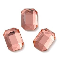Padparascha Cabujones de diamantes de imitación de cristal, espalda y espalda planas, facetados, Rectángulo, padparadscha, 14x10x4.50 mm