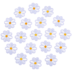 Белый 50 шт. Компьютеризированная вышивка на ткани утюгом / пришивание заплат, аксессуары для костюма, аппликация, подсолнечник, белые, 40x1.5 мм