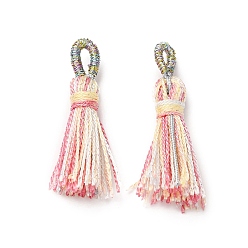 Лимонный шифон Полиэстер кисточкой подвески, лимонный шифон, 36~36.5x6~7 мм, отверстие : 3x5 мм