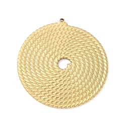 Плоский Круглый 304 подвески из нержавеющей стали, золотые, плоско-круглые, 37x35x2 мм, отверстие : 0.9 мм