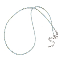 Небесно-голубой 2мм нейлоновый плетеный шнур для изготовления ожерелий, с латунными выводами и 202 застежками из лобстера из нержавеющей стали, платина, долговечный, стойки покрытие, голубой, 17.72 дюйм (45 см)