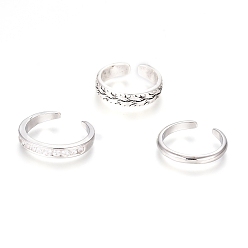 Платина Латунные кольца на пальцах манжеты, штабелируемые кольца, с кубического циркония, разнообразные, платина, 13.8~14.2 мм, 3 шт / комплект