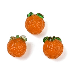 Темно-Оранжевый Бусины лэмпворк , хурма, темно-оранжевый, 14x13 мм, отверстие : 1.2 мм