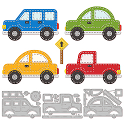 Vehicle Углеродистая сталь разрезает трафареты, для diy scrapbooking, Фотоальбом, декоративная бумага для тиснения, цвет нержавеющей стали, автомобиль, 63~76 х ~ 101~106x0.8 mm, 3 шт / комплект