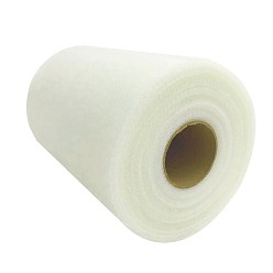 WhiteSmoke Deco Mesh Ribbons, Tulle Fabric, Tulle Roll Spool Fabric For Skirt Making, WhiteSmoke, 6 inch(15cm), about 100yards/roll(91.44m/roll)