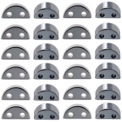 Черный 100шт. немагнитные синтетические гематитовые бусины, полукруглый, чёрные, 13x7x6 мм, отверстие : 2 мм