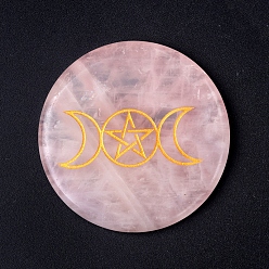 Луна Натуральный розы украшения кварц дисплей, украшение домашнего офиса, плоско-круглые, луна, 55 мм