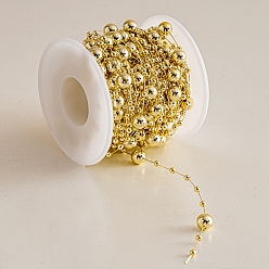 Золотистый Рождественская пластиковая гирлянда из жемчуга и бисера для украшения елки своими руками, золотые, 8 мм, 10 м / рулон