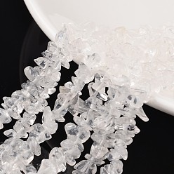 Quartz Crystal Grade A+ Natural Quartz Crystal Chip Bead Strands, 4~6x8~12x2~4mm, Hole: 1mm, about 80~81cm