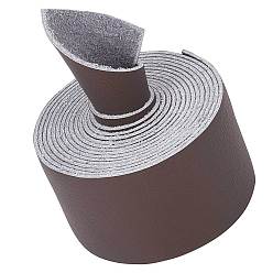 Coffee Flat Microfiber Imitation Leather Cord, Garment Accessories, Coffee, 37x1.5mm, about 2.19 Yards(2m)/Roll