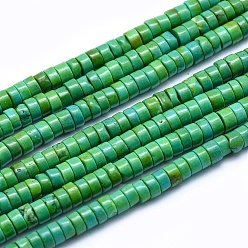 Magnesite Natural Magnesite Beads Strands, Dyed, Heishi Beads, Flat Round/Disc, 4x2.5mm, Hole: 0.5mm, about 142pcs/strand, 15.7 inch(40cm)
