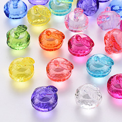 (52) Непрозрачная лаванда Прозрачные акриловые подвески, граненые, 3 d яблоко, разноцветные, 17.5x19x18 мм, отверстие : 2 мм, Около 173 шт / 500 г