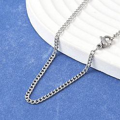 Нержавеющая Сталь Цвет Устойчивые к потускнению классические простые 304 ожерелья из нержавеющей стали для мужчин и женщин с панцирными звеньями, с карабин-лобстерами , цвет нержавеющей стали, 19.7 дюйм (50 см)