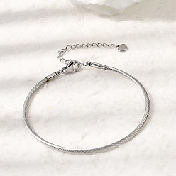 Нержавеющая Сталь Цвет 304 Браслеты из нержавеющей стали для женщин, цвет нержавеющей стали, 6.97 дюйм (17.7 см)