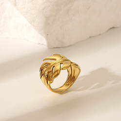 Настоящее золото 18K 304 из нержавеющей стали Манжета кольца для женщин, реальный 18 k позолоченный, 18.4 мм, внутренний диаметр: 22.5 мм