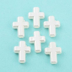 Белый Бусина из искусственного жемчуга из абс-пластика, крестик, белые, 16x12x4.5 мм, отверстие : 2.5 мм, Около 1315 шт / 500 г