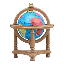 Цвет Древесины Пластиковый штатив вертикальный глобус миниатюрные украшения, аксессуары для домашнего кукольного домика с микро-ландшафтом, притворяясь опорными украшениями, деревесиные, 37x53 мм