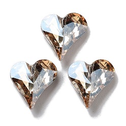 Золотая Тень K 9 кабошоны из стеклянного страза, задние и задние, сердце, золотые тени, 13x12x5 мм