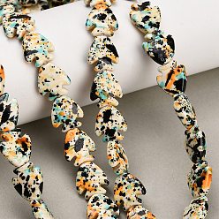 Orange Dyed Synthetic Turquoise Beads Strands, Fish, Orange, 14x13x4.5mm, Hole: 1.5mm, about 28pcs/strand, 15.35''(39cm)