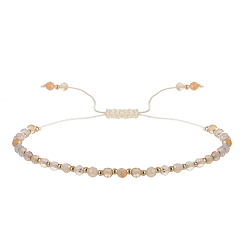 Натуральный Агат Браслеты из натуральных бусин белого агата для женщин, круглые, граненые, 5-1/2 дюйм (14 см) ~ 9-7/8 дюйм (25 см)