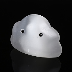 Селенит Украшения для скульптур из натурального селенита, для домашнего офисного стола, облако, 75x51x21 мм