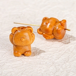 Сэнди Коричневый Деревянные бусины, медведь, песчаный коричневый, 18x19 мм