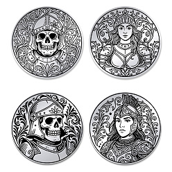 Skeleton 2 шт. 201 памятные монеты из нержавеющей стали, монета для принятия решений, двусторонняя лазерная гравировка, плоско-круглые, скелет, 30x2 мм