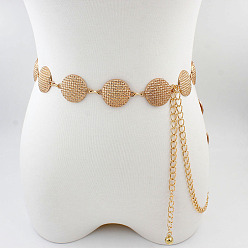 Золотой Винтажная литая геометрическая дисковая цепочка с цепочками на талию и живот для женщин, золотые, 1100 мм