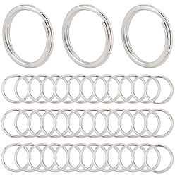 Нержавеющая Сталь Цвет 40шт 304 кольца для ключей из нержавеющей стали, брелок для ключей, цвет нержавеющей стали, внутренний диаметр: 15 мм, 18x1.4~2.2 мм