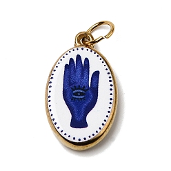 Oval Печать 304 подвески из нержавеющей стали, золотые, овальные, 21x12x4 мм, Перейти кольцо: 6x1 мм, внутренний диаметр: 4 мм