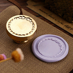 Круглые Позолоченная сургучная печать, латунная головка штампа, для сургучной печати, круглые, 25x14.5 мм, отверстие : 7 мм