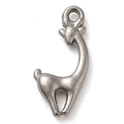 Нержавеющая Сталь Цвет 304 подвески из нержавеющей стали, олень очарование, цвет нержавеющей стали, 21x11x3.5 мм, отверстие : 2 мм
