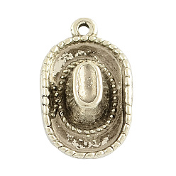 Античное Серебро Сплавочные подвески тибетского стиля, шляпа, без кадмия, без никеля и без свинца, античное серебро, 21.5x13x5 мм, Отверстие : 2 мм , около 390 шт / 1000 г