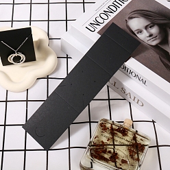 Черный Прямоугольные складные бумажные карты для демонстрации ювелирных изделий, держатель органайзера для украшений для сережек и ожерелий, чёрные, готовое изделие: 6.5x5.05x8.05 см, 24.5x6.5x0.05 см, отверстие : 1.5 мм