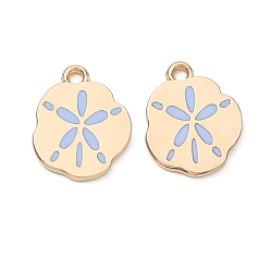 Васильковый Подвески из эмали и сплава, , стойки покрытие, золотые, васильковый, 16x13x1.2 мм, отверстие : 1.6 мм