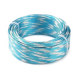 Cielo Azul Oscuro Cable de aluminio de dos tonos, alambre artesanal de metal flexible, rondo, cielo azul profundo, 2 mm, aproximadamente 98.43 pies (30 m) / rollo
