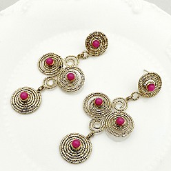 Бледно-Розовый Спиральный вихрь 304 серьги-гвоздики из нержавеющей стали, с синтетическим драгоценным камнем, золотые, розовый жемчуг, 70.5x28.5 мм