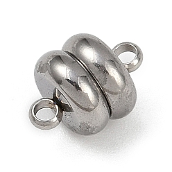 Нержавеющая Сталь Цвет Магнитные застежки, нержавеющая сталь 304, плоско-круглые, цвет нержавеющей стали, 9.5x6.5 мм, отверстие : 1.5 мм
