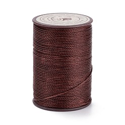 Кокосово-Коричневый Круглая вощеная нить из полиэстера, микро шнур макраме, витой шнур, для шитья кожи, кокосового коричневый, 0.8 мм, около 54.68 ярдов (50 м) / рулон