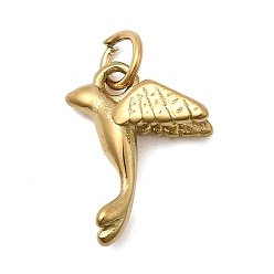 Золотой 304 подвески из нержавеющей стали, очарование птицы, ионное покрытие (ip), с целью перехода в кольце, золотые, 15.5x12x6 мм, отверстие : 3.3 мм